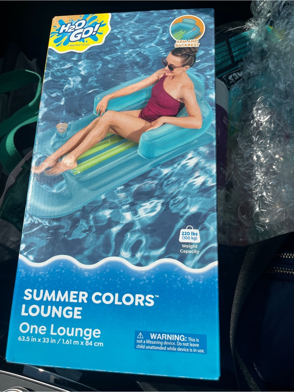 H2Go Bestway New in box Summer Colors Lounge - Teal Inflatable Pool Lounger